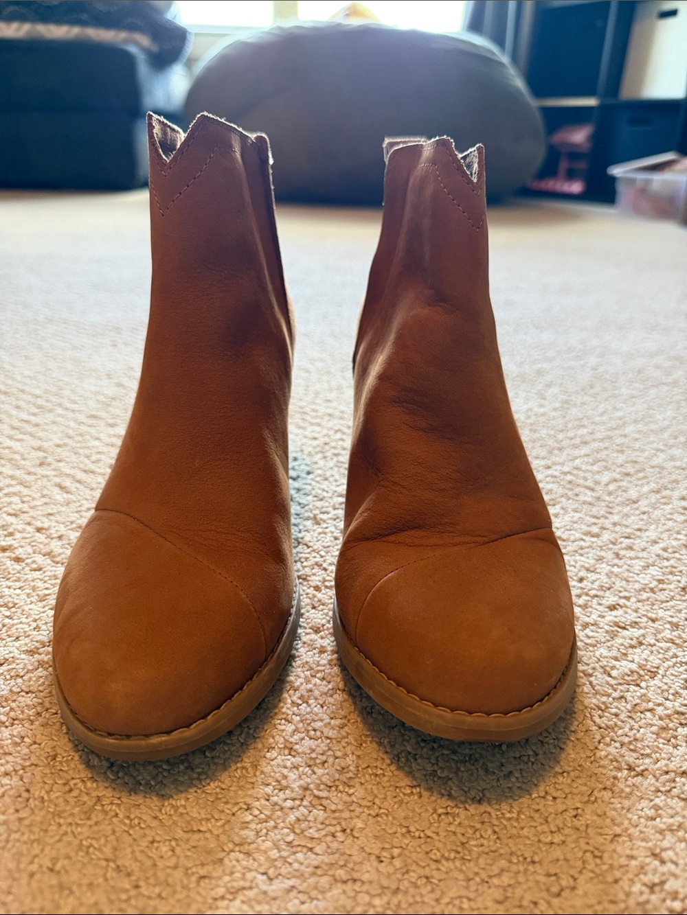 Toms Brown Suede Wedge Ankle Booties